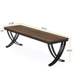 Tavolo da pranzo industriale rettangolare da 198 cm, per 6-8 persone, gambe in metallo resistente