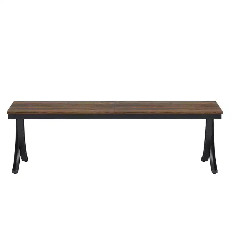 Tavolo da pranzo industriale rettangolare da 198 cm, per 6-8 persone, gambe in metallo resistente