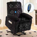Mjkone Velvet Power Lift Recliners Chair With Lumbar Heating And 8-Point Vibration Massage,Recliner Armchair For Elderly