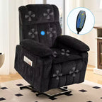 Mjkone Velvet Power Lift Recliners Chair With Lumbar Heating And 8-Point Vibration Massage,Recliner Armchair For Elderly