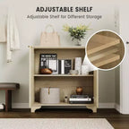 Mobile buffet con ante a listelli, mobile da cucina in stile rustico con ripiani regolabili, moderno mobile bar per la casa, rovere naturale