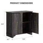 Mobile buffet con ante a listelli, mobile da cucina in stile rustico con ripiani regolabili, moderno mobile bar per la casa, rovere naturale