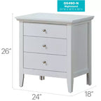 Comodino con cassetto, finitura in rovere resistente, 66 cm H x 61 cm L x 46 cm P
