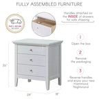 Comodino con cassetto, finitura in rovere resistente, 66 cm H x 61 cm L x 46 cm P