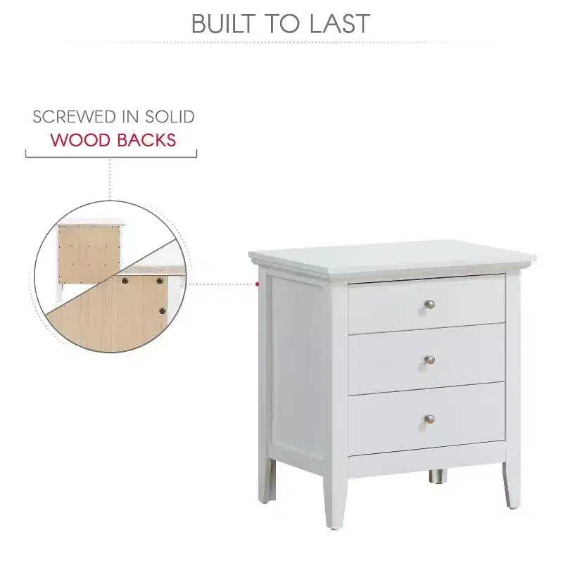 Comodino con cassetto, finitura in rovere resistente, 66 cm H x 61 cm L x 46 cm P