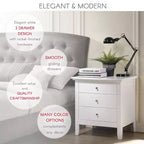 Comodino con cassetto, finitura in rovere resistente, 66 cm H x 61 cm L x 46 cm P