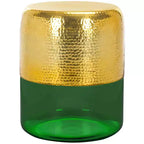 Saanvi Round Accent Table - FOX5530A - Champagne Gold/Green - Safavieh Couture