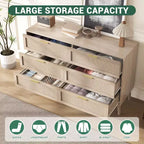Cassettiera in rattan a 8 cassetti, cassettiera moderna di metà secolo per armadio con maniglie, ripiano superiore grande