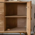 Madia buffet in legno con 3 cassetti e 2 ripiani, 151 cm