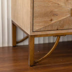 Madia buffet in legno con 3 cassetti e 2 ripiani, 151 cm