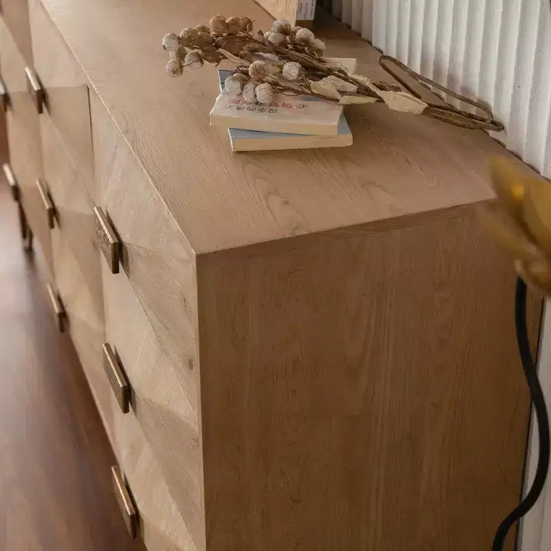 Madia buffet in legno con 3 cassetti e 2 ripiani, 151 cm