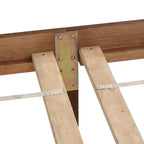 Letto matrimoniale Queen in legno di pino con pediera a pannello, piedini di supporto per sponde laterali, marrone