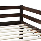 Letto a Castello in Legno Massello con Scaletta, Doghe Rinforzate, Marrone