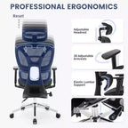 Sedia da ufficio ergonomica, sedia da scrivania ergonomica ad alto schienale con supporto lombare regolabile, sedia da gaming per ufficio con poggiapiedi