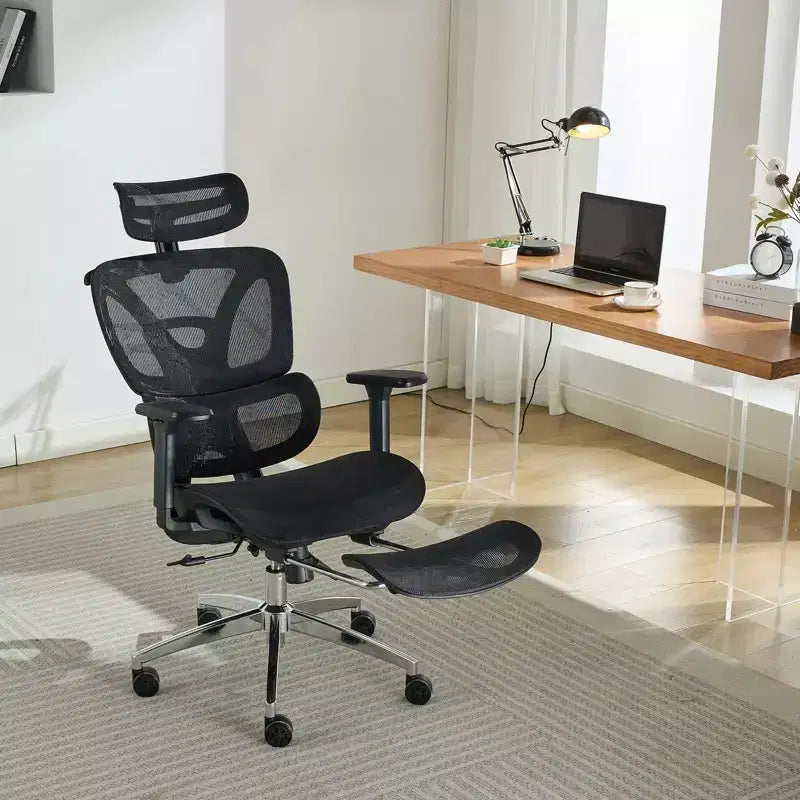 Sedia da ufficio ergonomica, sedia da scrivania ergonomica ad alto schienale con supporto lombare regolabile, sedia da gaming per ufficio con poggiapiedi