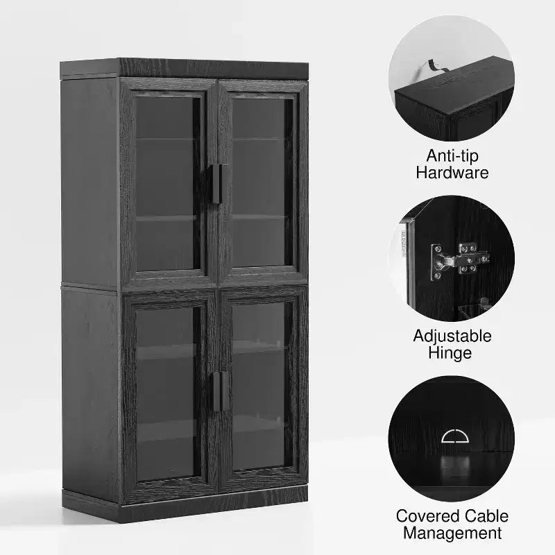Mobile contenitore libreria con venature del legno per soggiorno, ufficio, camera da letto