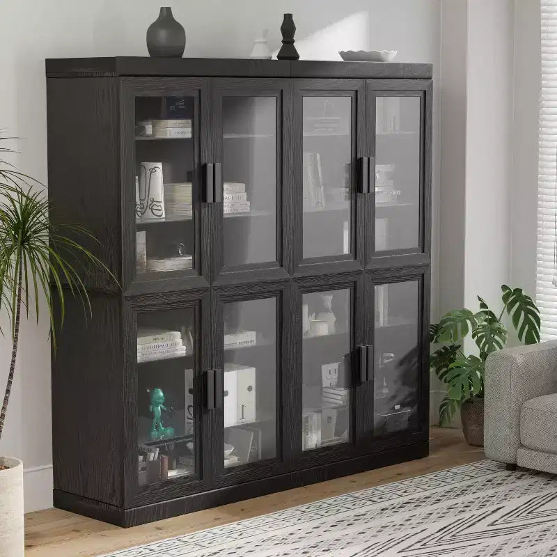 PexFix Wood Grain Storage Cabinet Bookshelf for Living Room Office Bedroom