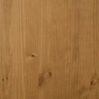 Tavolo da Bar Rettangolare 92x45x110 cm, Tavolo da Pub in Legno Massello di Pino Marrone con Contenitore