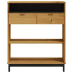 Tavolo da Bar Rettangolare 92x45x110 cm, Tavolo da Pub in Legno Massello di Pino Marrone con Contenitore
