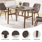 Tavolo da pranzo da 120 cm per 4-6 persone, tavolo da cucina in legno con robusta struttura in metallo, noce scuro