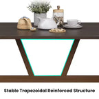 Tavolo da pranzo da 120 cm per 4-6 persone, tavolo da cucina in legno con robusta struttura in metallo, noce scuro