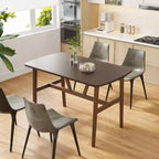 Tavolo da pranzo da 120 cm per 4-6 persone, tavolo da cucina in legno con robusta struttura in metallo, noce scuro