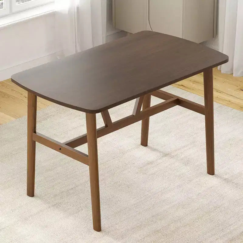 Tavolo da pranzo da 120 cm per 4-6 persone, tavolo da cucina in legno con robusta struttura in metallo, noce scuro