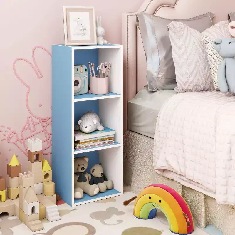 Scaffale decorativo a 3 cubi, libreria aperta, organizer per giocattoli, orizzontale o verticale