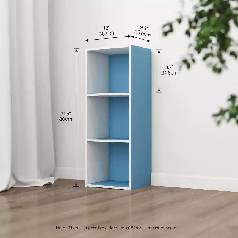 Scaffale decorativo a 3 cubi, libreria aperta, organizer per giocattoli, orizzontale o verticale