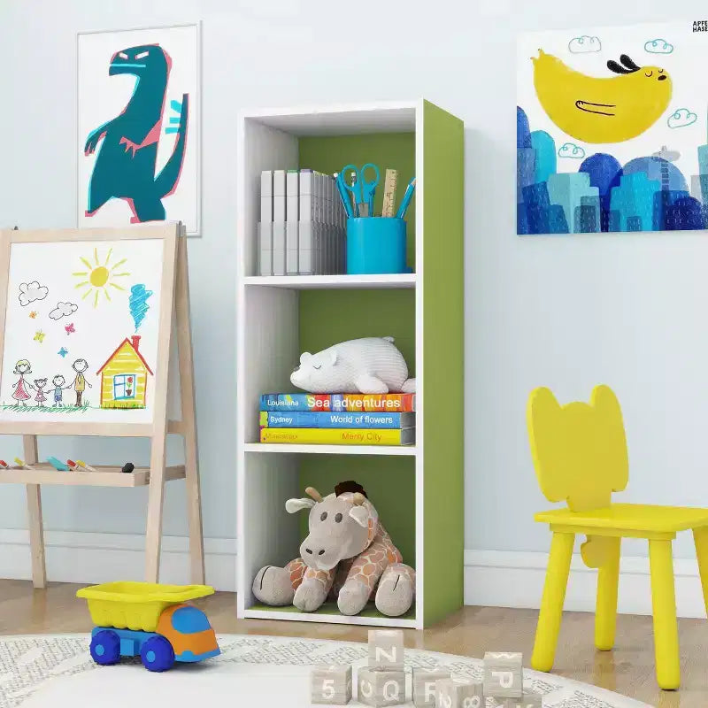 Scaffale decorativo a 3 cubi, libreria aperta, organizer per giocattoli, orizzontale o verticale
