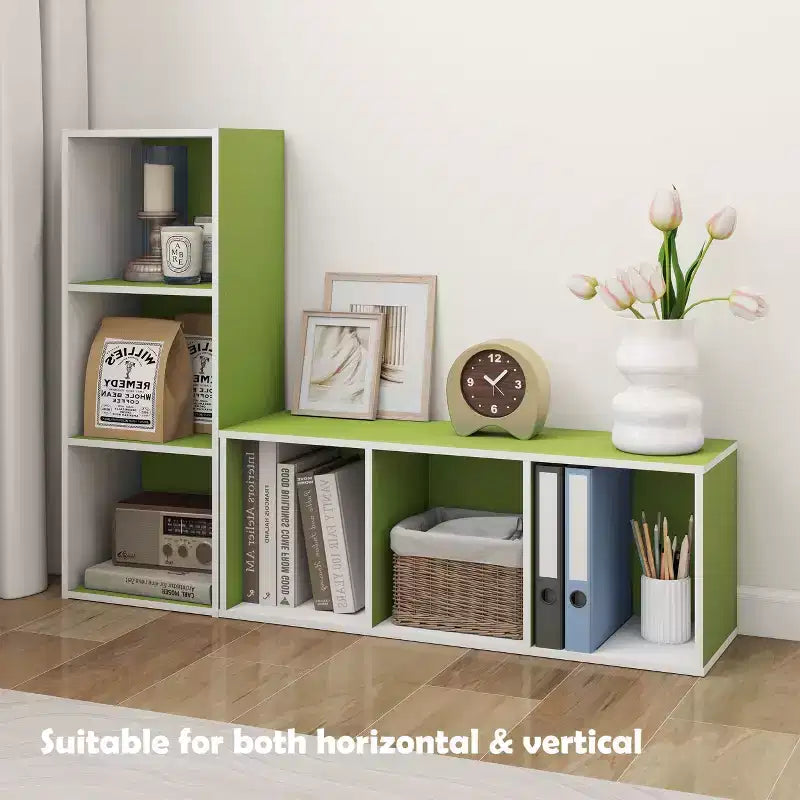 Scaffale decorativo a 3 cubi, libreria aperta, organizer per giocattoli, orizzontale o verticale