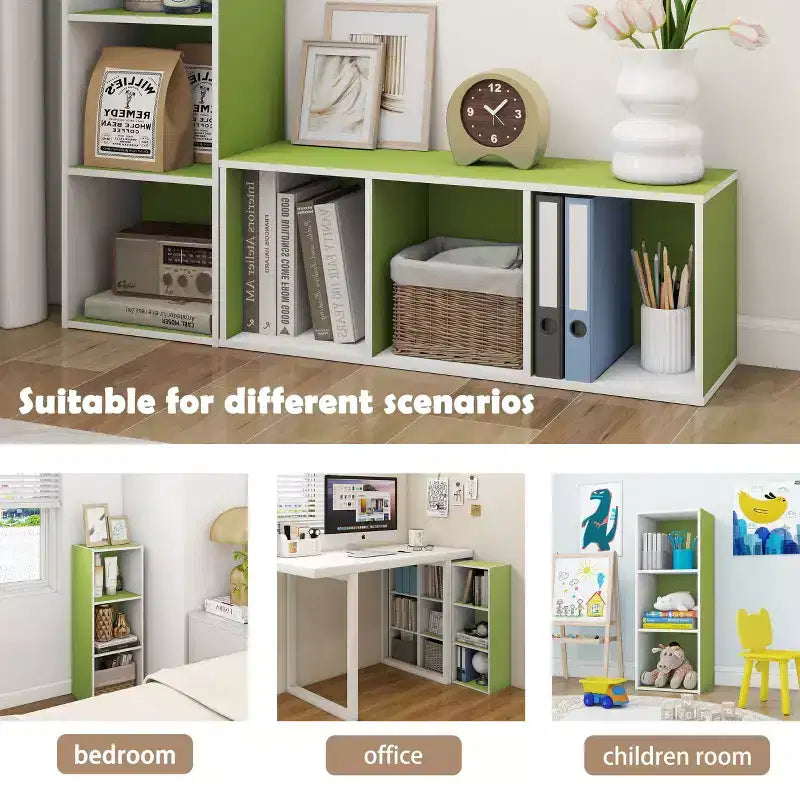 Scaffale decorativo a 3 cubi, libreria aperta, organizer per giocattoli, orizzontale o verticale