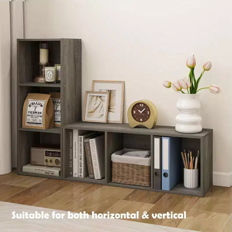 Scaffale decorativo a 3 cubi, libreria aperta, organizer per giocattoli, orizzontale o verticale