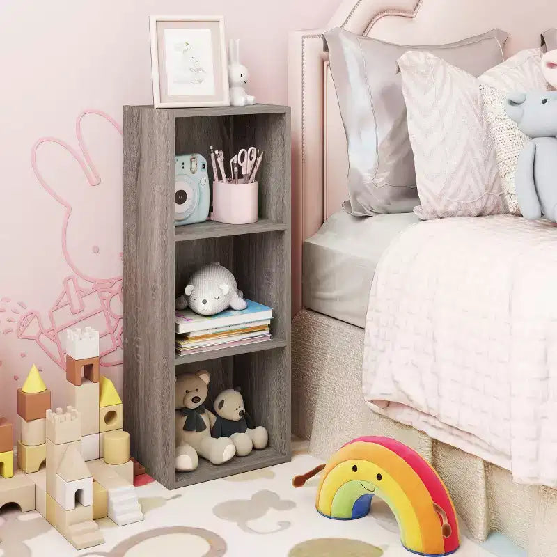 Scaffale decorativo a 3 cubi, libreria aperta, organizer per giocattoli, orizzontale o verticale