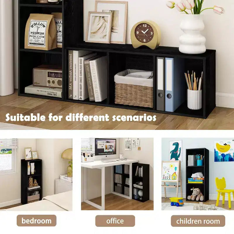 Scaffale decorativo a 3 cubi, libreria aperta, organizer per giocattoli, orizzontale o verticale