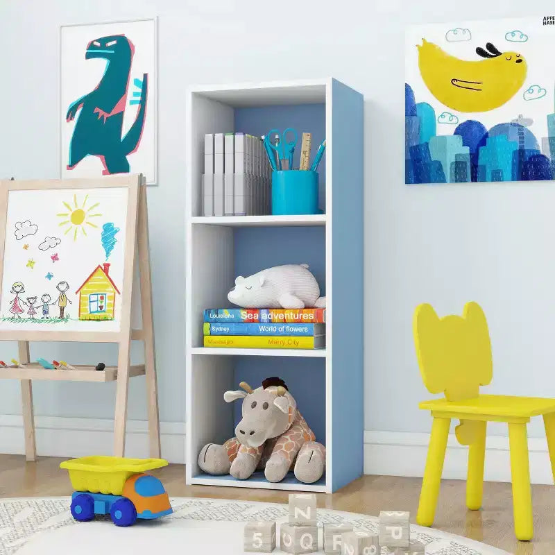 Scaffale decorativo a 3 cubi, libreria aperta, organizer per giocattoli, orizzontale o verticale