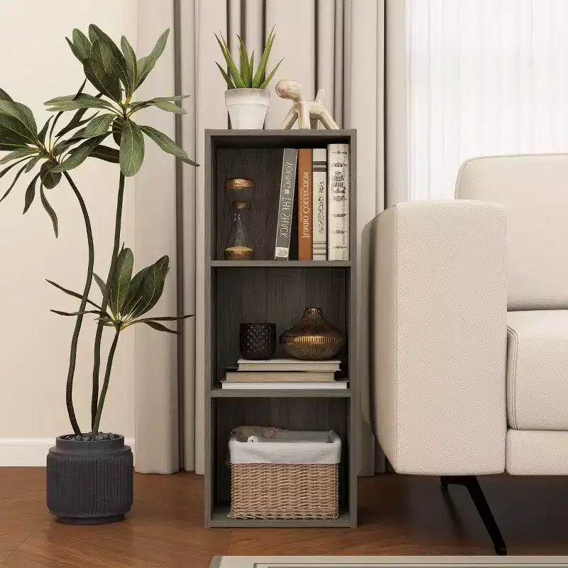 Scaffale decorativo a 3 cubi, libreria aperta, organizer per giocattoli, orizzontale o verticale