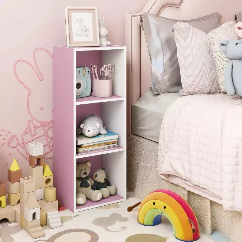 Scaffale decorativo a 3 cubi, libreria aperta, organizer per giocattoli, orizzontale o verticale