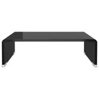 Supporto TV in vetro temperato nero, elegante rialzo per monitor