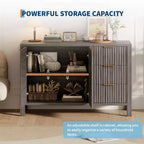 Credenza in legno a 3 cassetti e 2 ante Mobile buffet laterale scanalato moderno per soggiorno cucina
