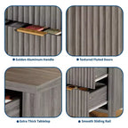 Credenza in legno a 3 cassetti e 2 ante Mobile buffet laterale scanalato moderno per soggiorno cucina