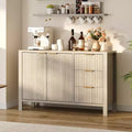 Credenza in legno a 3 cassetti e 2 ante Mobile buffet laterale scanalato moderno per soggiorno cucina