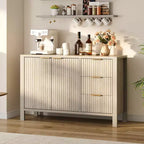 Credenza in legno a 3 cassetti e 2 ante Mobile buffet laterale scanalato moderno per soggiorno cucina