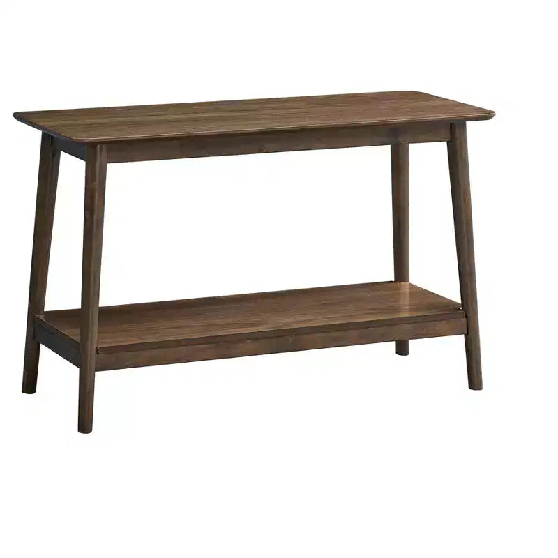 GDFStudio Arruda Contemporary 48 Rubber Wood Console Table with Storage Shelf