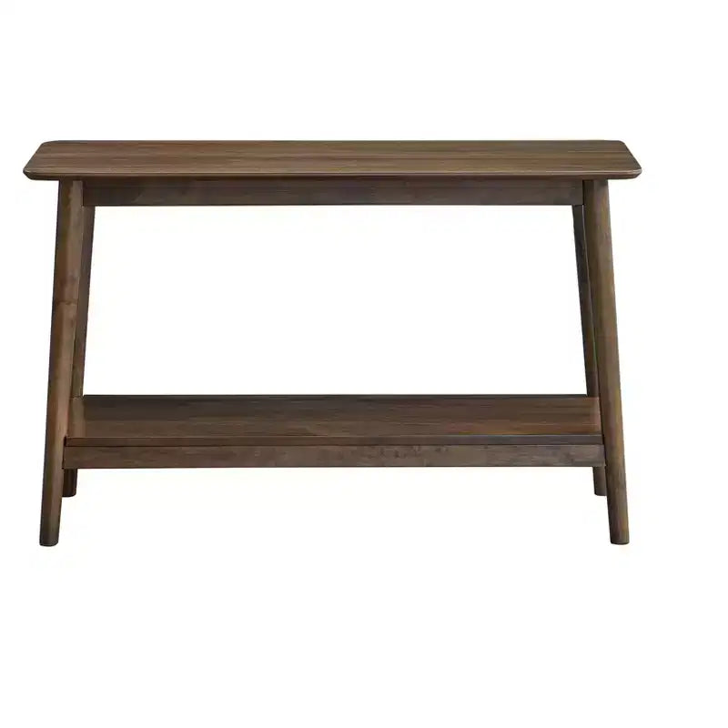 Consolle contemporanea in legno di gomma da 48" con ripiano portaoggetti