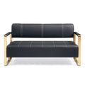 Modern 2 Seat Sofa, with Metal Armrests Wide Thick Backrest High-Density Foam Seat Padded for Small Spaces Bedroom