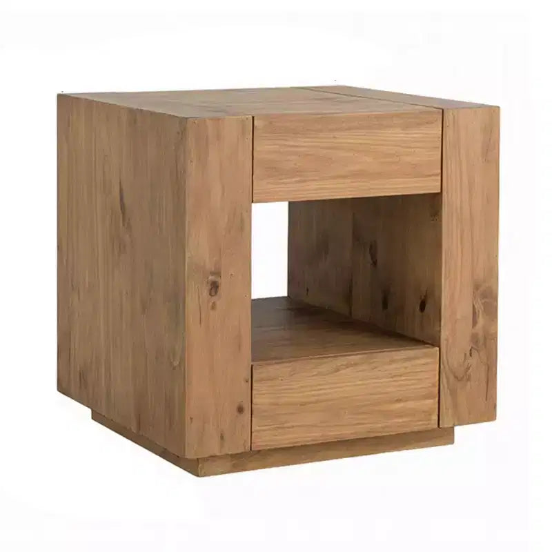 Tavolino Royal Hampton, 1 Ripiano Interno, Cassetti, Struttura in Legno di Rovere Marrone, 61 cm
