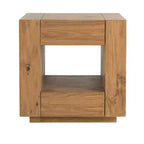 Tavolino Royal Hampton, 1 Ripiano Interno, Cassetti, Struttura in Legno di Rovere Marrone, 61 cm