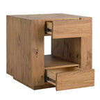 Tavolino Royal Hampton, 1 Ripiano Interno, Cassetti, Struttura in Legno di Rovere Marrone, 61 cm