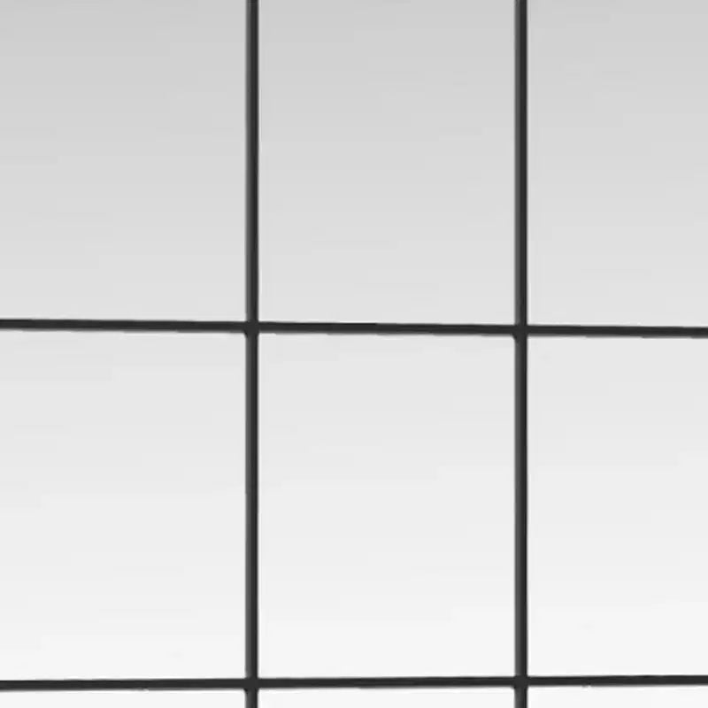 Specchio a figura intera incorniciato in metallo nero con riquadri 69"